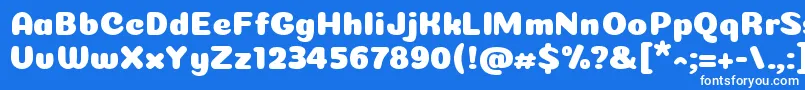 Coiny Cyrillic Font – White Fonts on Blue Background