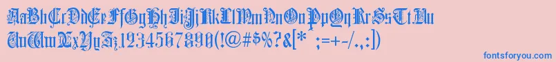 Fonte COLCBL   – fontes azuis em um fundo rosa