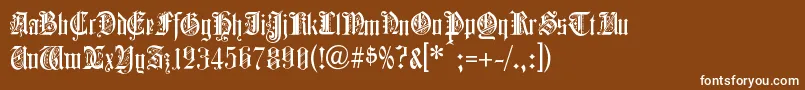 COLCBL  -Schriftart – Weiße Schriften auf braunem Hintergrund