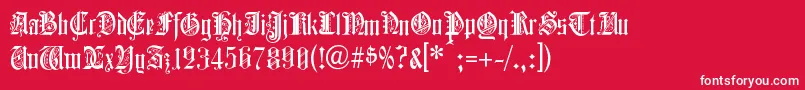 フォントCOLCBL   – 赤い背景に白い文字