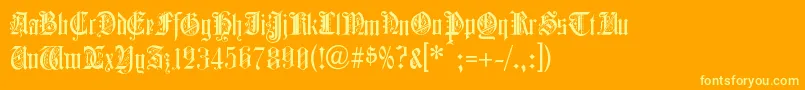 COLCBL  -Schriftart – Gelbe Schriften auf orangefarbenem Hintergrund