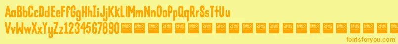 Cold Crush   Demo Font – Orange Fonts on Yellow Background