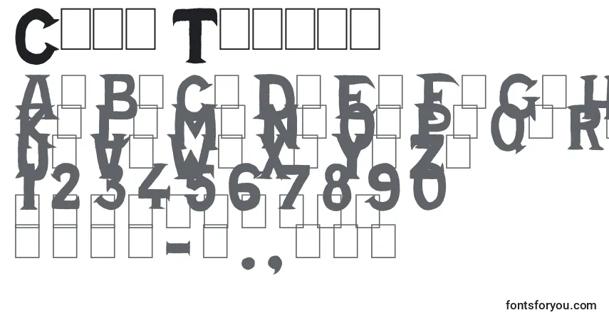 Schriftart Cold Turkey – Alphabet, Zahlen, spezielle Symbole