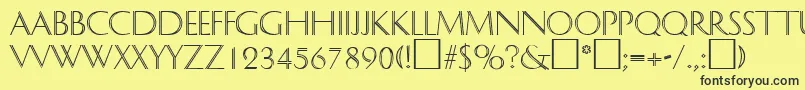 DelphinRegularDb Font – Black Fonts on Yellow Background
