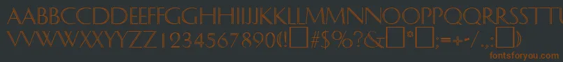 DelphinRegularDb-fontti – ruskeat fontit mustalla taustalla