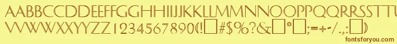 DelphinRegularDb Font – Brown Fonts on Yellow Background