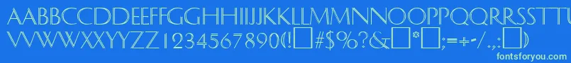 DelphinRegularDb Font – Green Fonts on Blue Background