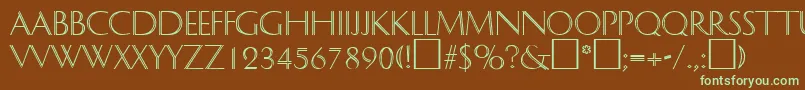 DelphinRegularDb Font – Green Fonts on Brown Background