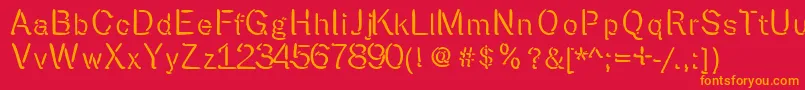 Roundheads Font – Orange Fonts on Red Background