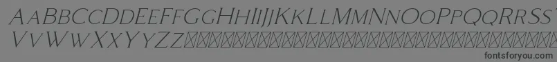 Czcionka Coldiac Italic – czarne czcionki na szarym tle