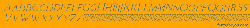 Шрифт Coldiac Italic – синие шрифты на оранжевом фоне