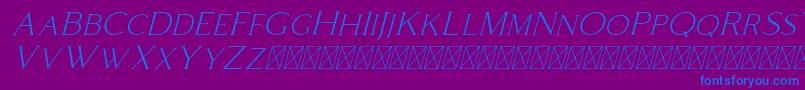 Coldiac Italic Font – Blue Fonts on Purple Background