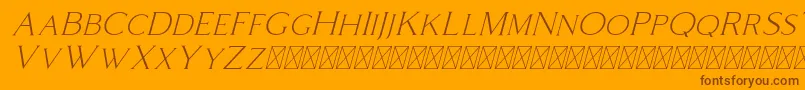 Coldiac Italic Font – Brown Fonts on Orange Background