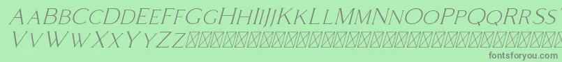 Czcionka Coldiac Italic – szare czcionki na zielonym tle