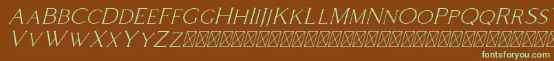 Шрифт Coldiac Italic – зелёные шрифты на коричневом фоне