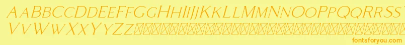 Police Coldiac Italic – polices orange sur fond jaune