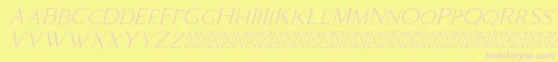 Coldiac Italic-Schriftart – Rosa Schriften auf gelbem Hintergrund