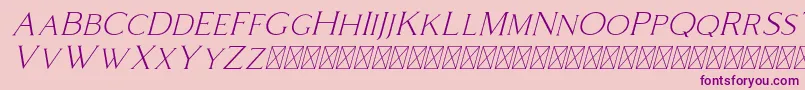 Fonte Coldiac Italic – fontes roxas em um fundo rosa