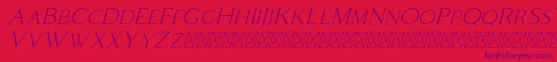 Coldiac Italic-Schriftart – Violette Schriften auf rotem Hintergrund