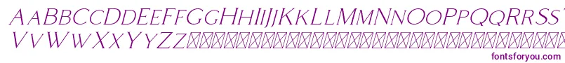 Coldiac Italic-fontti – violetit fontit valkoisella taustalla