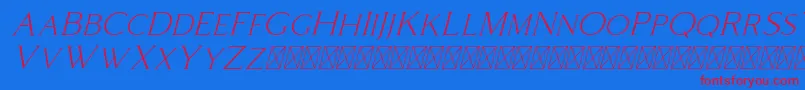 Coldiac Italic Font – Red Fonts on Blue Background