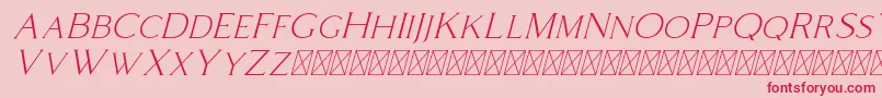 フォントColdiac Italic – ピンクの背景に赤い文字