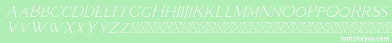 Coldiac Italic Font – White Fonts on Green Background