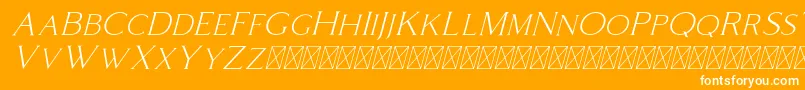 fuente Coldiac Italic – Fuentes Blancas Sobre Fondo Naranja