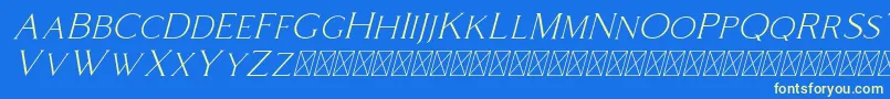 Шрифт Coldiac Italic – жёлтые шрифты на синем фоне