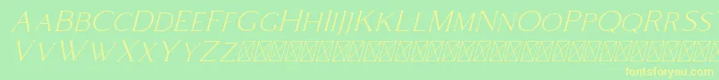 Police Coldiac Italic – polices jaunes sur fond vert