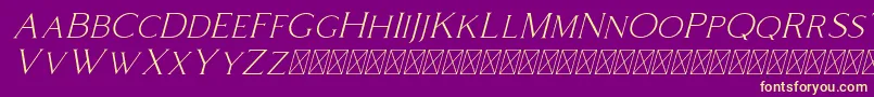 Coldiac Italic Font – Yellow Fonts on Purple Background