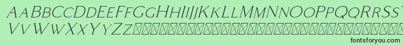 Coldiac Italic-Schriftart – Schwarze Schriften auf grünem Hintergrund