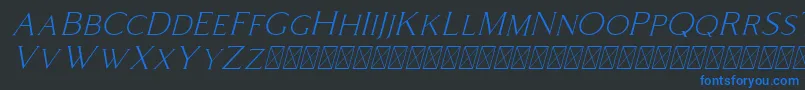 Coldiac Italic Font – Blue Fonts on Black Background
