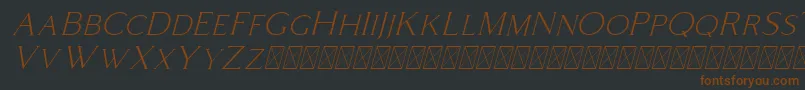 Coldiac Italic Font – Brown Fonts on Black Background