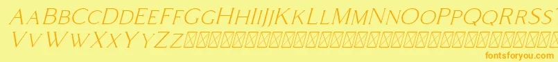 Coldiac Italic Font – Orange Fonts on Yellow Background