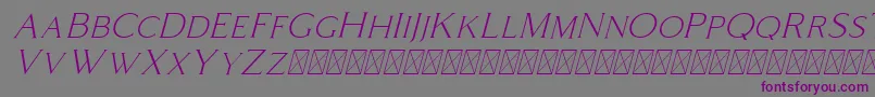 Coldiac Italic Font – Purple Fonts on Gray Background