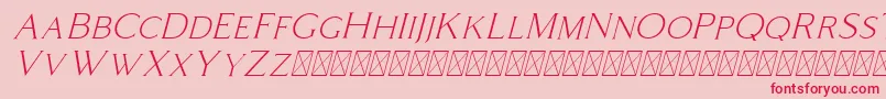 Coldiac Italic-Schriftart – Rote Schriften auf rosa Hintergrund