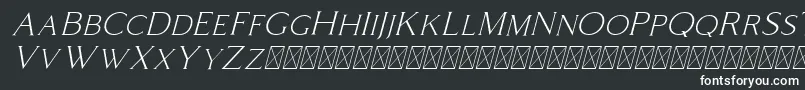 Czcionka Coldiac Italic – białe czcionki