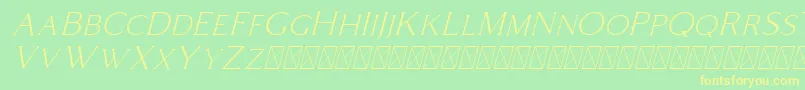 fuente Coldiac Italic – Fuentes Amarillas Sobre Fondo Verde