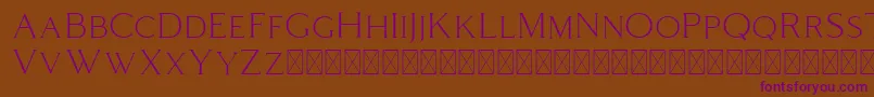 Coldiac Font – Purple Fonts on Brown Background