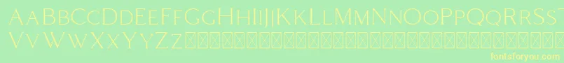 Coldiac-Schriftart – Gelbe Schriften auf grünem Hintergrund