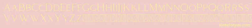 Coldiac Font – Yellow Fonts on Pink Background