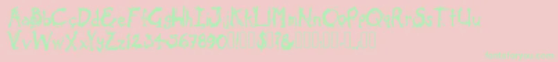 ColdOcean Regular Font – Green Fonts on Pink Background