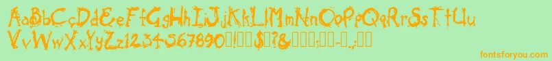 ColdOcean Regular Font – Orange Fonts on Green Background