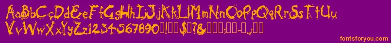 ColdOcean Regular Font – Orange Fonts on Purple Background