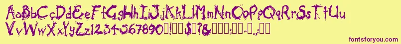ColdOcean Regular Font – Purple Fonts on Yellow Background