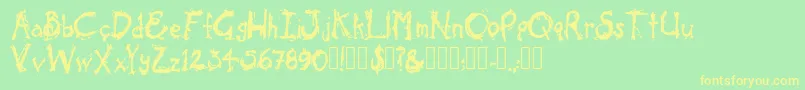 ColdOcean Regular Font – Yellow Fonts on Green Background