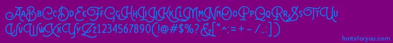 Colgneries Personal Use-Schriftart – Blaue Schriften auf violettem Hintergrund