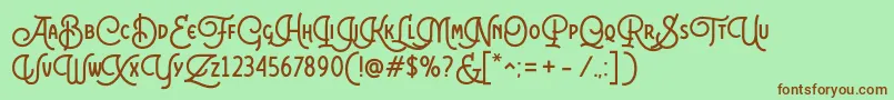 Colgneries Personal Use Font – Brown Fonts on Green Background