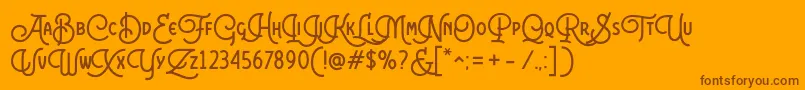 Colgneries Personal Use-Schriftart – Braune Schriften auf orangefarbenem Hintergrund